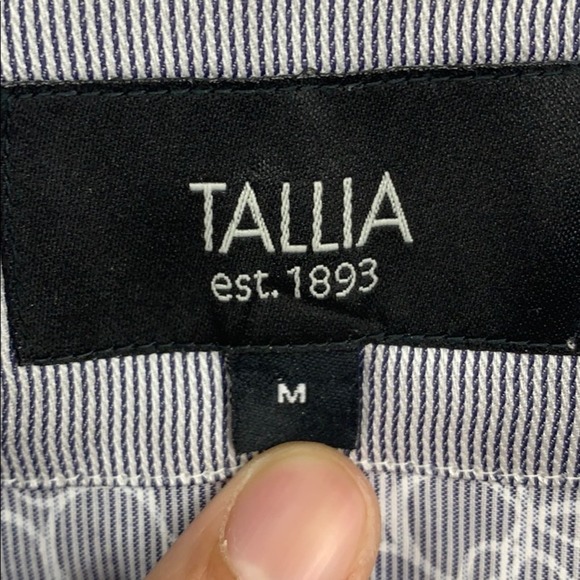 Tallia Gray Geometric Circles Modern Fit Sport Shirt Size Medium - Picture 7 of 16